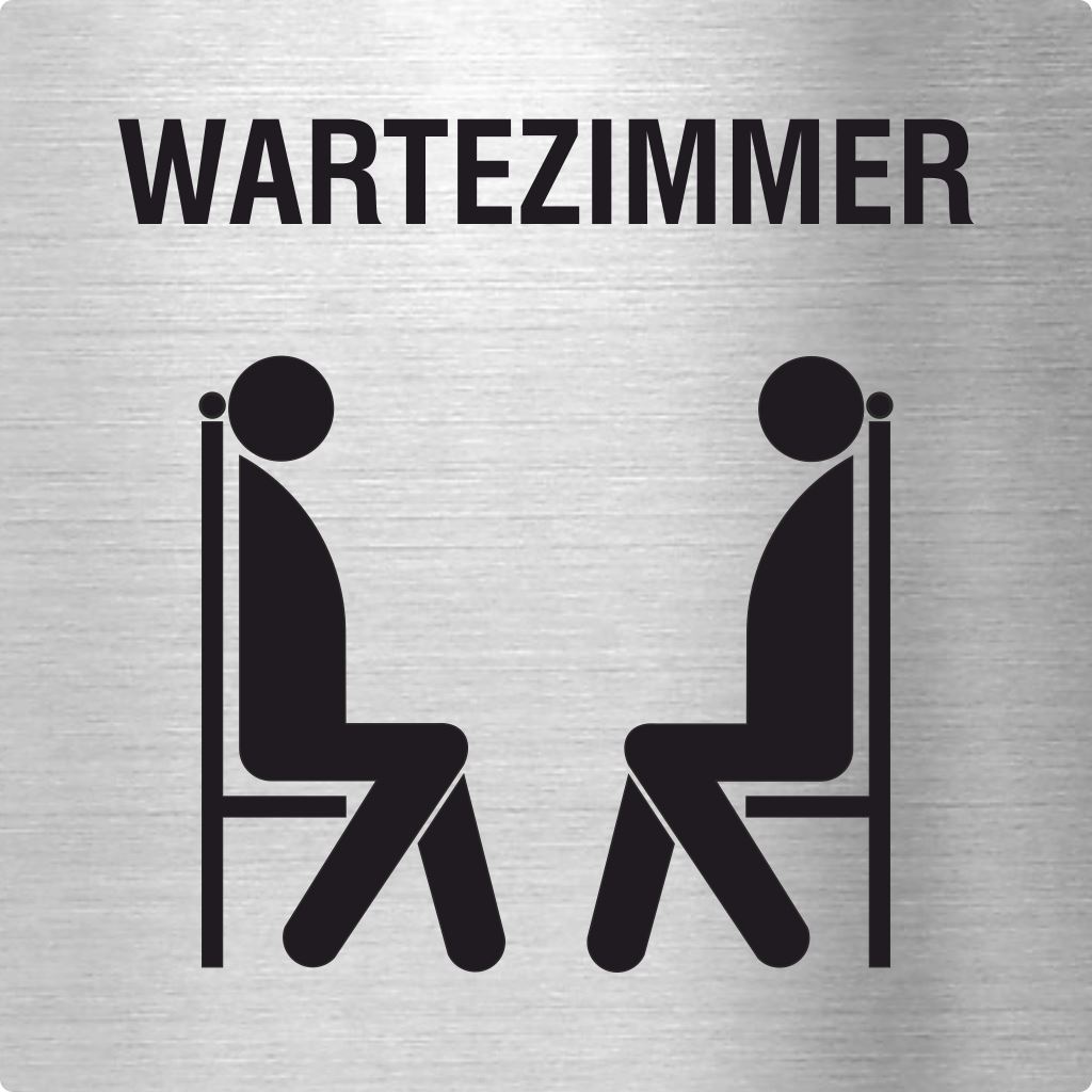 Piktogramm Warteraum Text & Pikto aus Edelstahl Piktogramme Warteraum Text & Pikto 70x70mm 