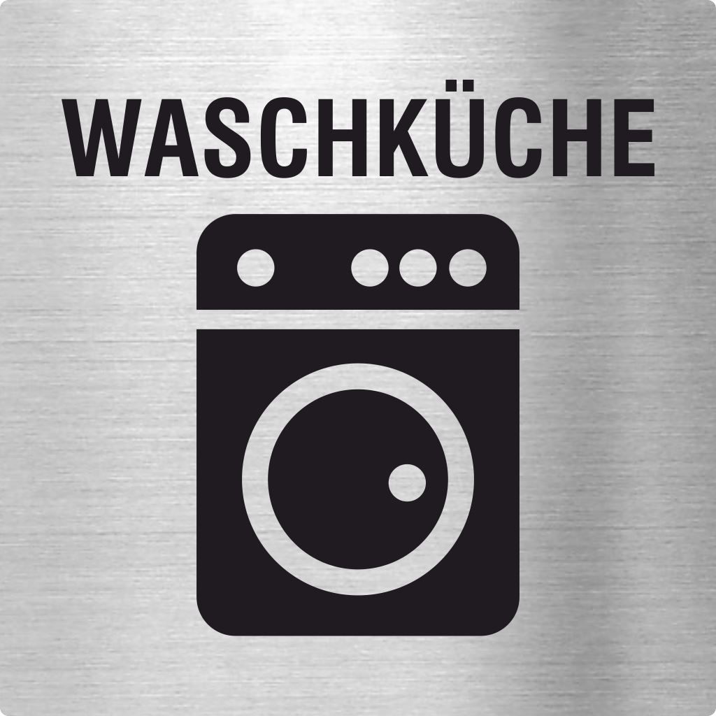 Piktogramm Waschküche aus Edelstahl Piktogramme Waschküche online-tuerschilder.com 70x70mm 