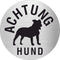 Piktogramme Achtung Hund aus Edelstahl Piktogramme Achtung Hund online-tuerschilder.com Ø 60mm 