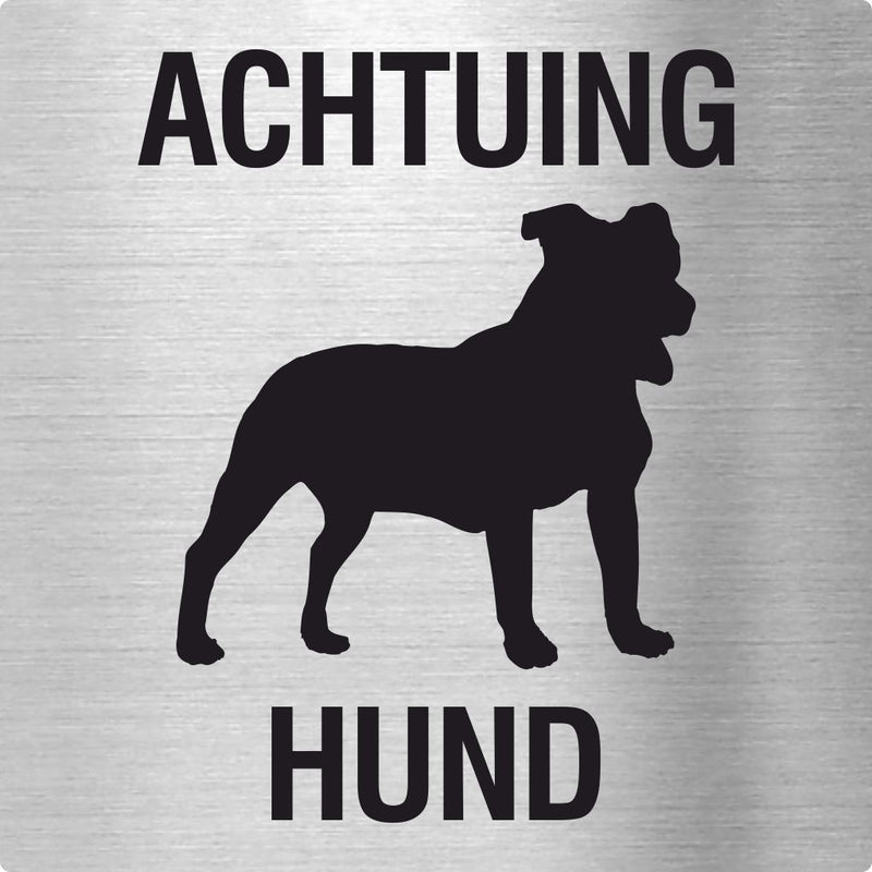 Piktogramme Achtung Hund aus Edelstahl Piktogramme Achtung Hund online-tuerschilder.com 70x70mm 