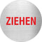 Piktogramm Ziehen rot aus Edelstahl Piktogramme Ziehen rot online-tuerschilder.com Ø 60mm 