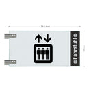 Fahnenschild Fahrstuhl mit Balken, 2 Scheiben mit Glasverbinder 7