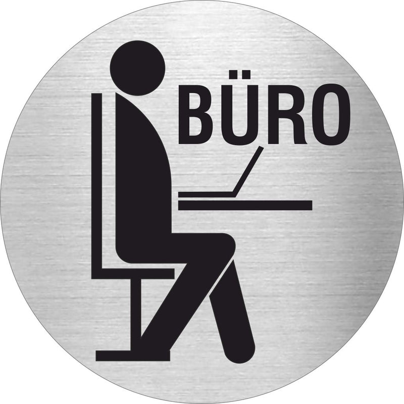 Piktogramme Büro 2 aus Edelstahl Piktogramme Büro 2 online-tuerschilder.com Ø 60mm 