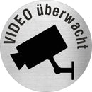 Piktogramm Video überwacht aus Edelstahl Piktogramme Video überwacht online-tuerschilder.com Ø 60mm 