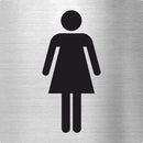 Piktogramme WC Damen aus Edelstahl Piktogramme WC Frau / Damen online-tuerschilder.com 70x70mm 
