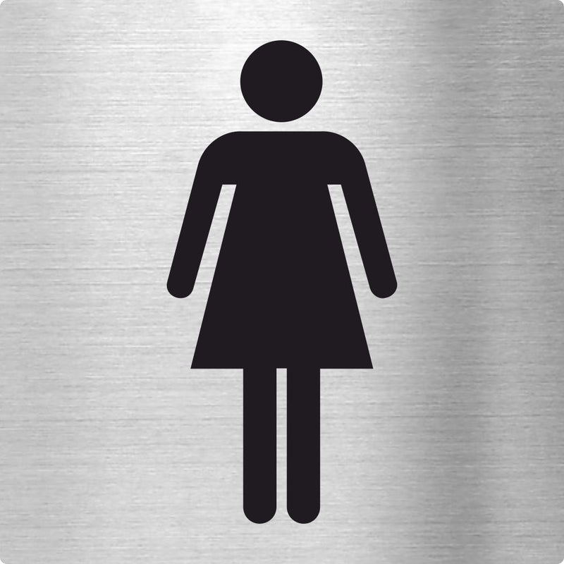 Piktogramme WC Damen aus Edelstahl Piktogramme WC Frau / Damen online-tuerschilder.com 70x70mm 