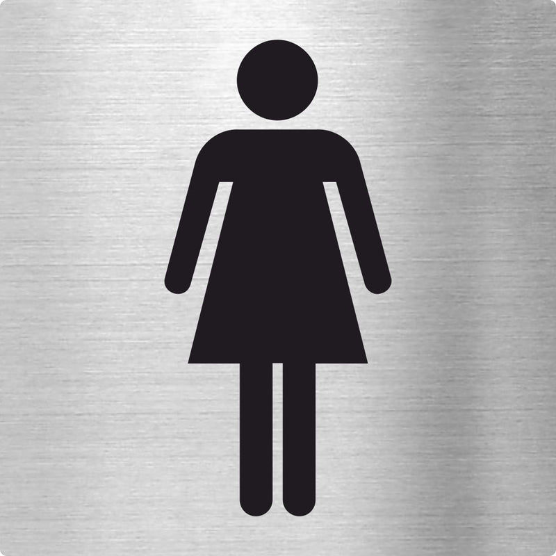 Piktogramme WC Damen aus Edelstahl 70x70mm 
