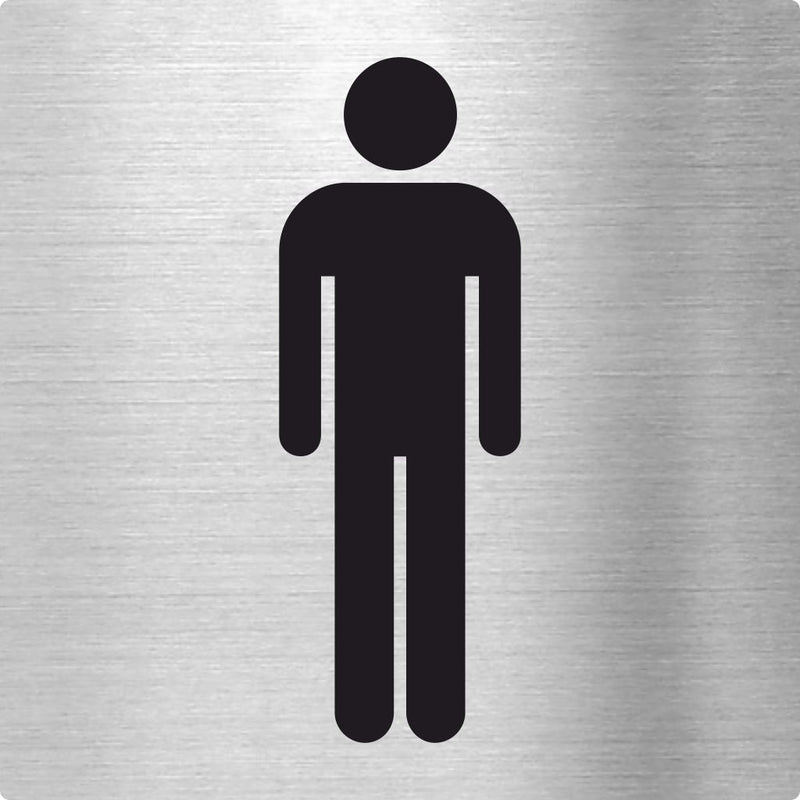 Piktogramme WC Herren Edelstahl Piktogramme WC Mann / Herren online-tuerschilder.com 70x70mm 