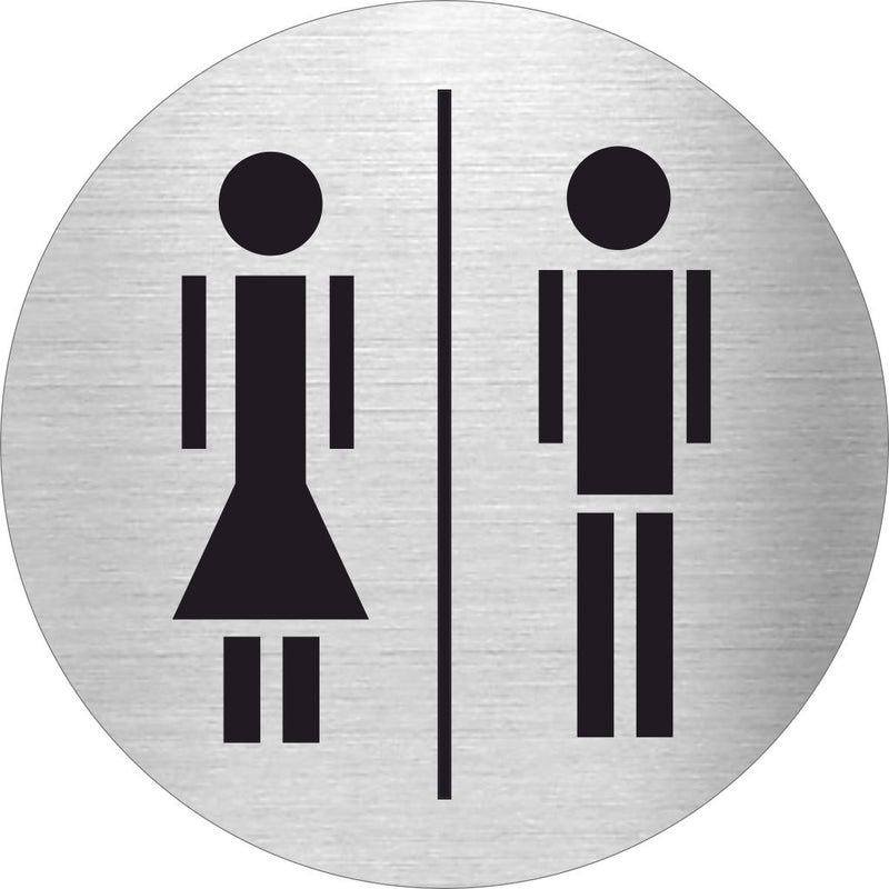 Piktogramme WC Damen und Herren modern Edelstahl 1