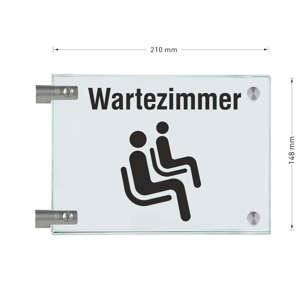 Fahnenschilder Wartezimmer Piktogramm und Text 6