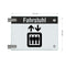 Fahnenschild Fahrstuhl mit Balken, 2 Scheiben mit Glasverbinder 10