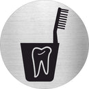 Piktogramm Zähne putzen aus Edelstahl Piktogramme WC Zähne putzen online-tuerschilder.com Ø 60mm 