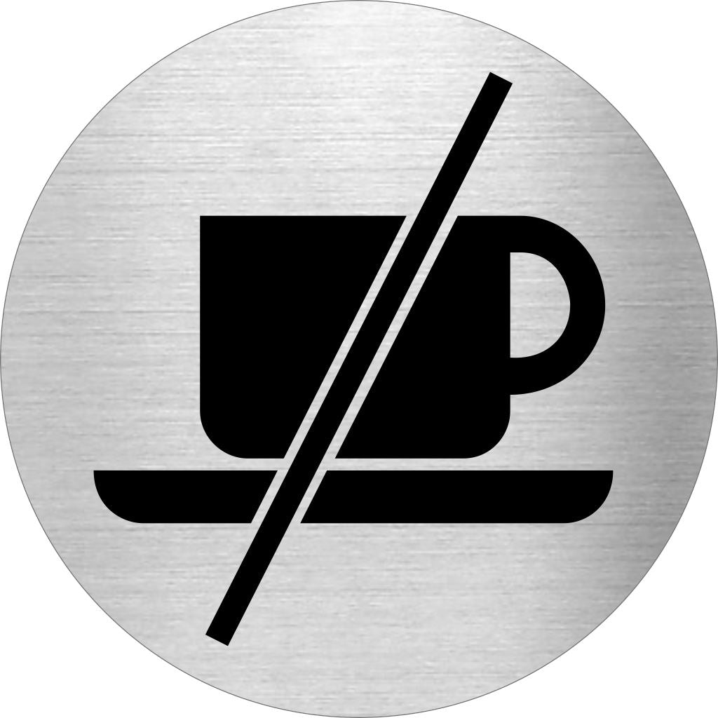 Piktogramm Kein Kaffee aus Edelstahl Piktogramme Kein Kaffee online-tuerschilder.com Ø 60mm 