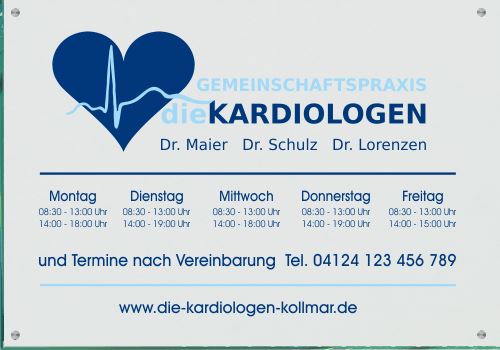 Praxisschild Gemeinschaftspraxis Kardiologen 6