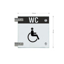 Fahnenschild Behindertengerechtes WC mit Balken, 2 Scheiben mit 10