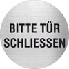 Piktogramm Edelstahl - Bitte Tür schließen