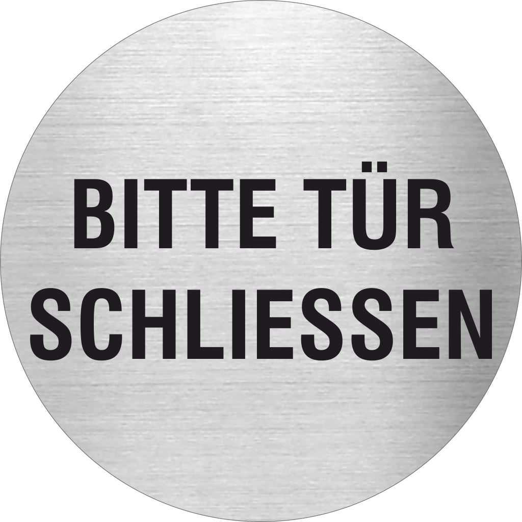 Piktogramem Edelstahl - Bitte Tür schließen 1