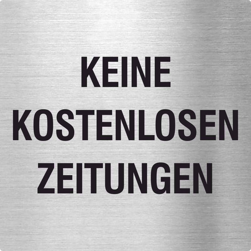 Piktogramm Keine kostenlosen Zeitungen Edelstahl Piktogramme Keine kostenlosen Zeitungen 70x70mm 