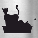Piktogramme Katzenklo aus Edelstahl Piktogramme Katzenklo online-tuerschilder.com 70x70mm 