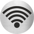 Piktogramme WLAN Edelstahl Piktogramme WLAN online-tuerschilder.com Ø 60mm 