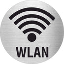 Piktogramme WLAN mit Text Edelstahl Piktogramme WLAN mit Text online-tuerschilder.com Ø 60mm 