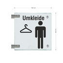 Fahnenschilder Umkleide Herren Piktogramm und Text, 3