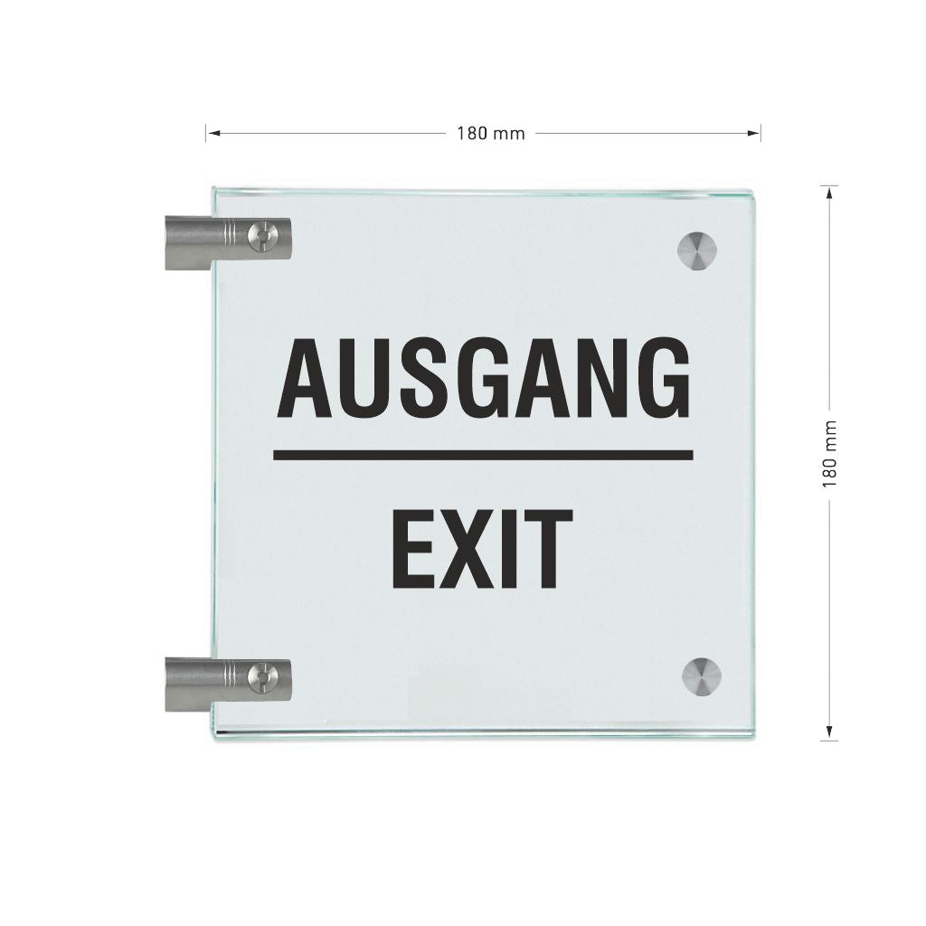 Fahnenschild Ausgang nur Text 8