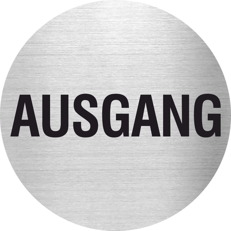 Piktogramme Ausgang aus Edelstahl Piktogramme Ausgang online-tuerschilder.com Ø 60mm 