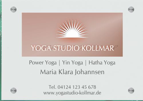 Firmenschild für Yogastudio / Fitnessstudio - Wir gestalten Ihr Schild! (A4) 