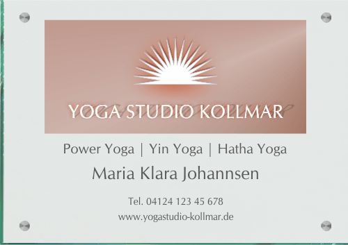 Firmenschild für Yogastudio / Fitnessstudio - Wir gestalten Ihr Schild! (A3) 