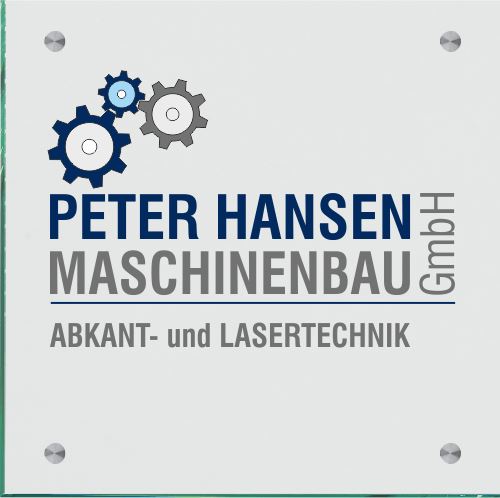 Firmenschild Maschinenbau - Wir gestalten Ihr Schild! Firmenschilder Glas und Edelstahl online-tuerschilder.com 300x300mm 