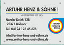 Firmenschild Sanitär - Wir gestalten Ihr Schild! Firmenschilder Glas und Edelstahl online-tuerschilder.com 350x500mm 