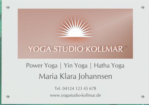 Firmenschild für Yogastudio / Fitnessstudio - Wir gestalten Ihr Schild! (A2) 