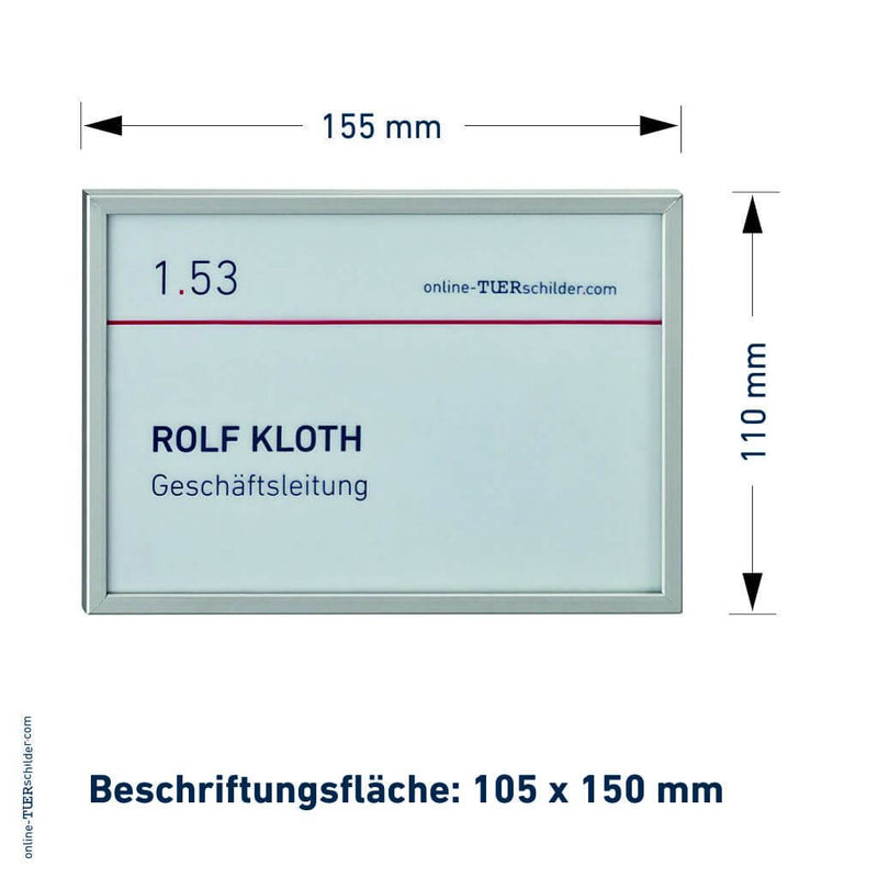 Türschild für Ihr Büro Mölln - mit Alu-Rahmen, Acrylabdeckung - 3