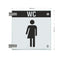 Fahnenschild Gender WC mit Balken, 2 Scheiben mit Glasverbinder 16