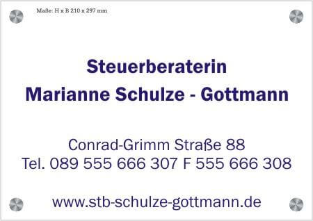 Firmenschild für Freiberufler - Wir gestalten Ihr Schild! Firmenschilder Glas und Edelstahl 2