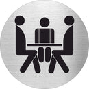Piktogramm Besprechnung Edelstahl Piktogramme Besprechnung online-tuerschilder.com Ø 60mm 