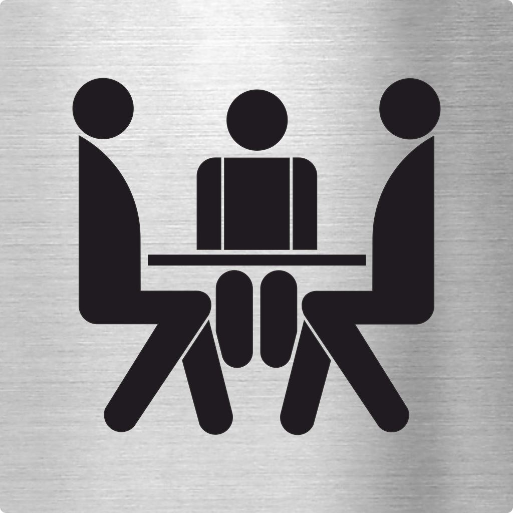 Piktogramm Besprechnung Edelstahl Piktogramme Besprechnung online-tuerschilder.com 70x70mm 