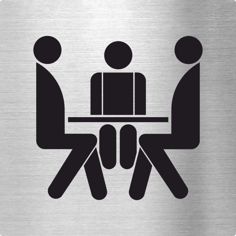 Piktogramm Besprechnung Edelstahl Piktogramme Besprechnung online-tuerschilder.com 70x70mm 