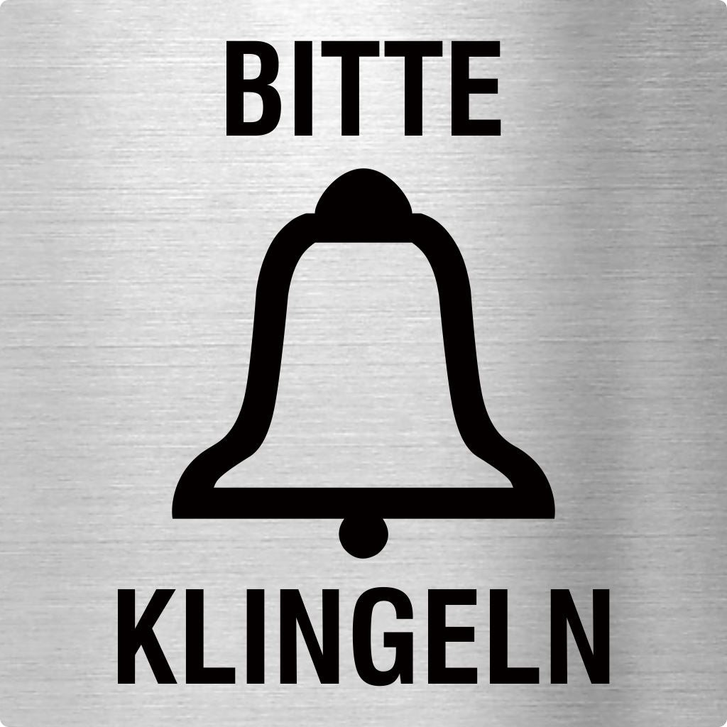 Piktogramme Bitte Klingeln Edelstahl Piktogramme Bitte Klingeln Online-Türschilder.com 70x70mm 