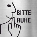 Piktogramme Bitte Ruhe Edelstahl Piktogramme Bitte Ruhe online-tuerschilder.com 70x70mm 