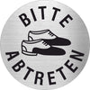 Piktogramm Bitte Schuhe abtreten Edelstahl
