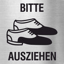 Piktogramm Bitte Schuhe ausziehen Edelstahl Piktogramme Bitte Schuhe ausziehen 70x70mm 