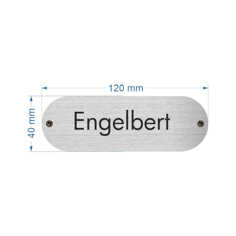 Türschild in Edelstahloptik 40 x 120 mm - 2 mm dick - mit Wunschtext 5