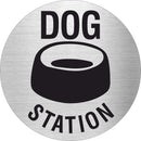 Piktogramm Dog Station Edelstahl Piktogramme Dog Station online-tuerschilder.com Ø 60mm 