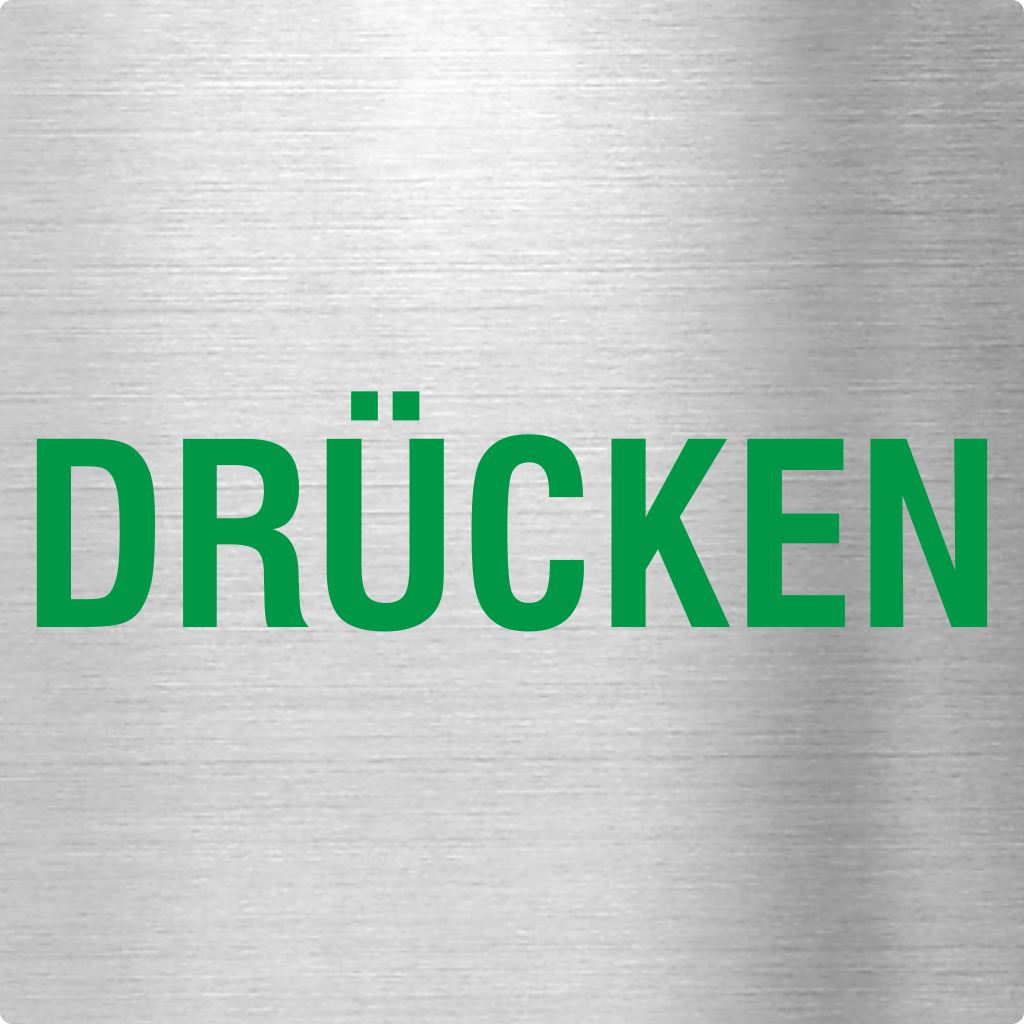 Piktogramme Drücken Grün Edelstahl Piktogramme Drücken Grün online-tuerschilder.com 70x70mm 