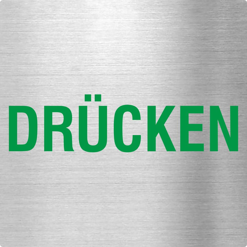 Piktogramme Drücken Grün Edelstahl Piktogramme Drücken Grün online-tuerschilder.com 70x70mm 