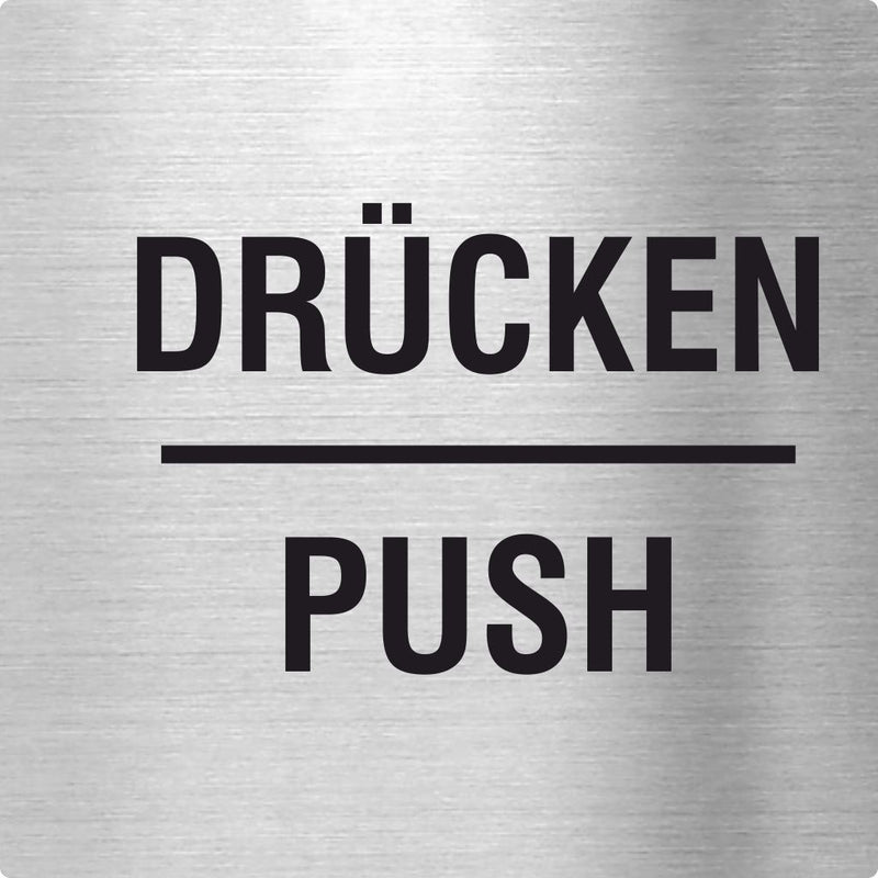 Piktogramm Drücken / Push Edelstahl Piktogramme Drücken / Push online-tuerschilder.com 70x70mm 