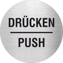 Piktogramm Drücken / Push Edelstahl Piktogramme Drücken / Push online-tuerschilder.com Ø 60mm 