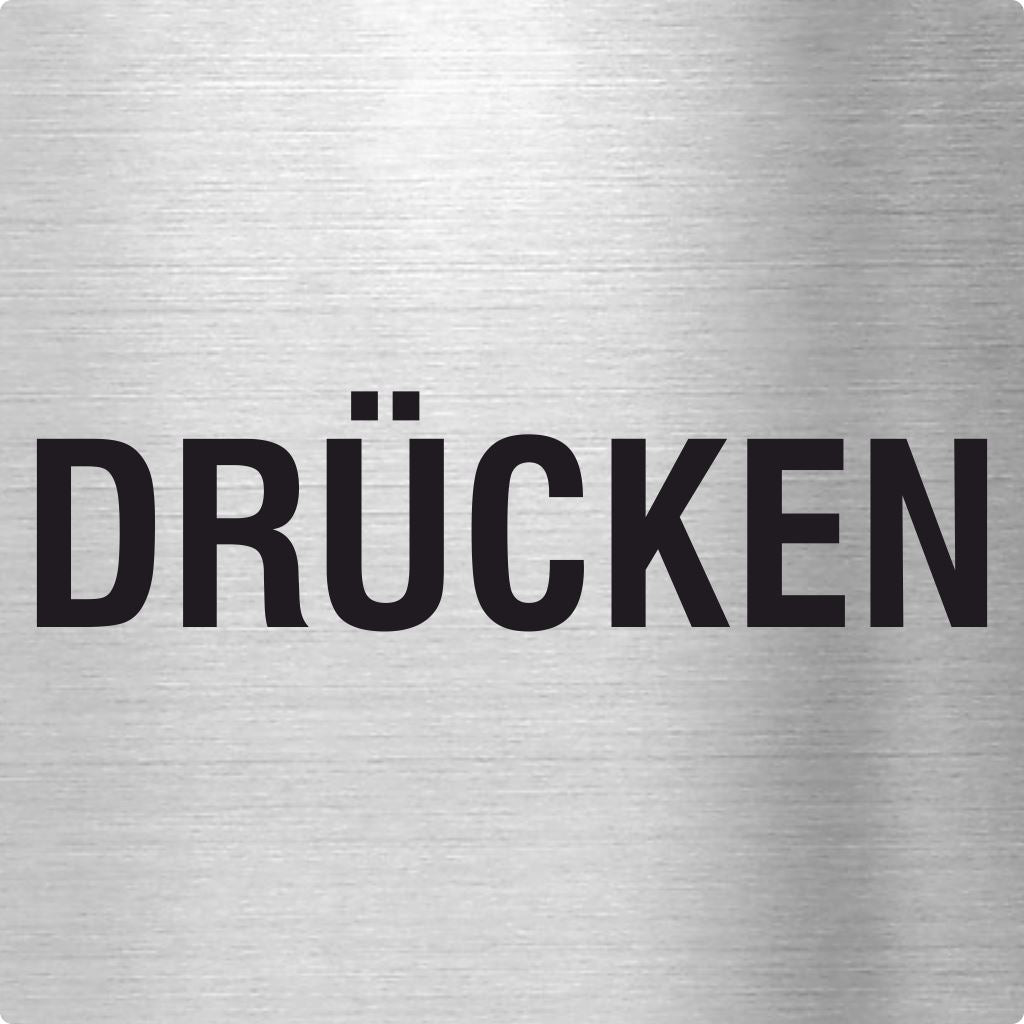 Piktogramm Drücken Edelstahl Piktogramme Drücken schwarz online-tuerschilder.com 70x70mm 